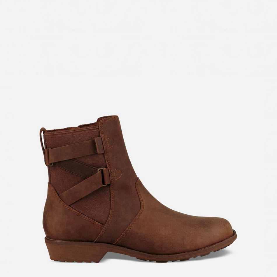 Botas Impermeables Teva Ellery Ankle Marrones Oscuro | 8654831