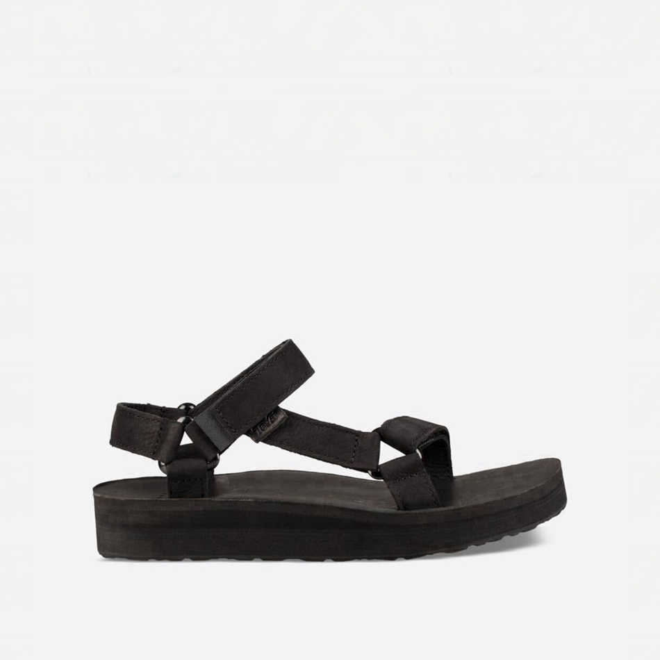 Sandalias de Plataforma Teva Midform Universal Cuero Negras | 3065736